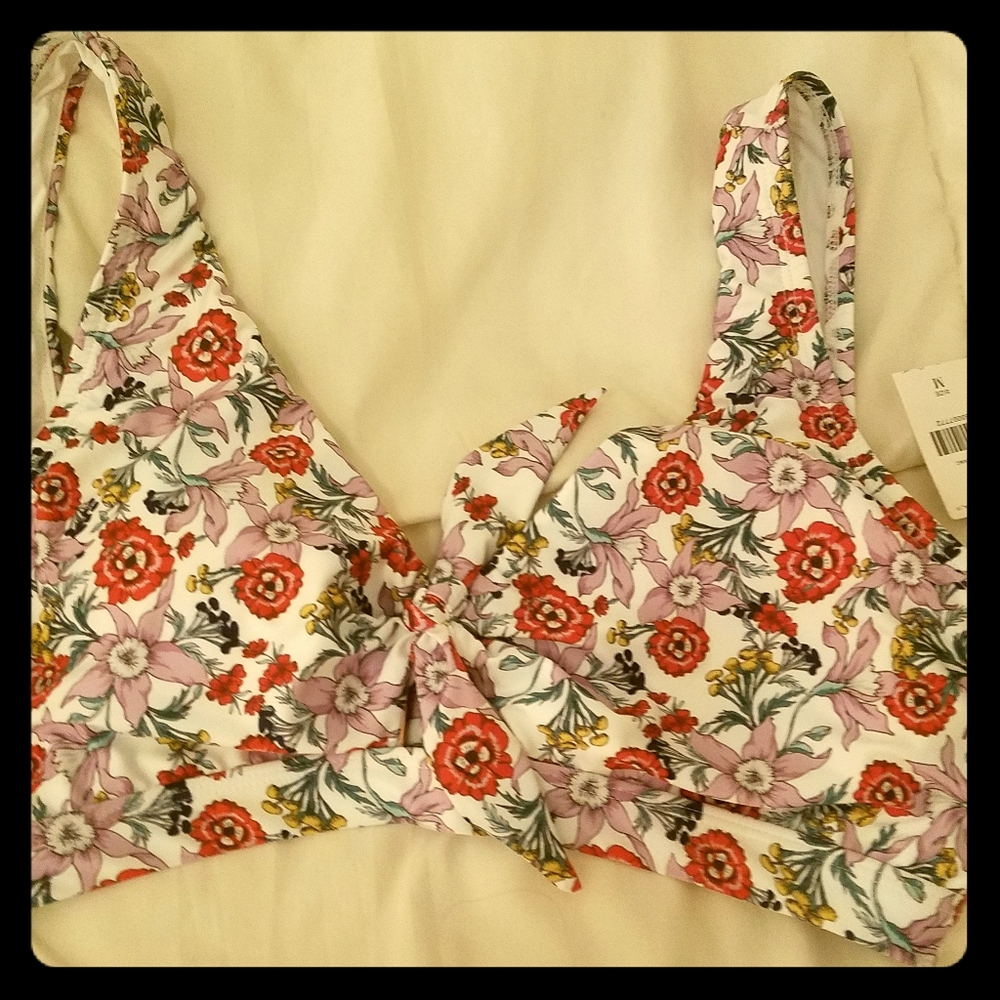 NWT Anthropologie Floral Bikini Top Size Medium